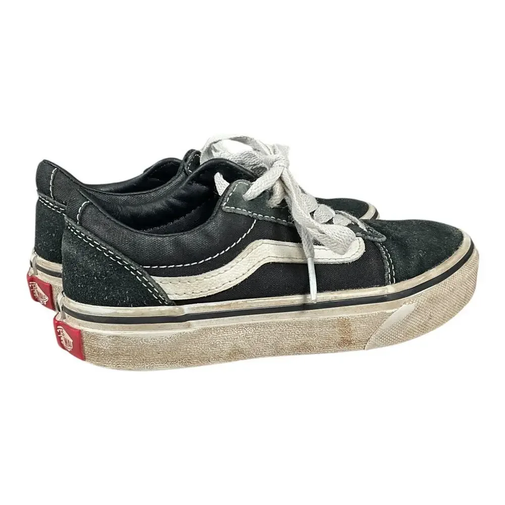 Vans Old Skool Kids Youth 13 Black White Classic Skate Shoes Sneakers Lace Up